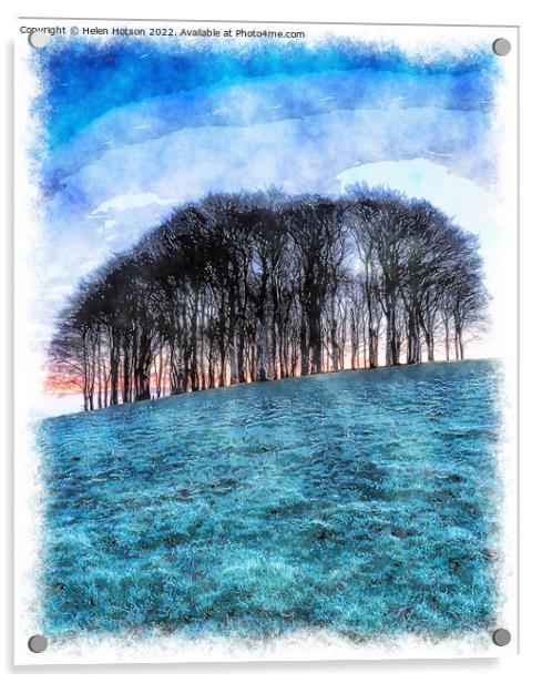 Frosty Winter Sunrise Acrylic by Helen Hotson