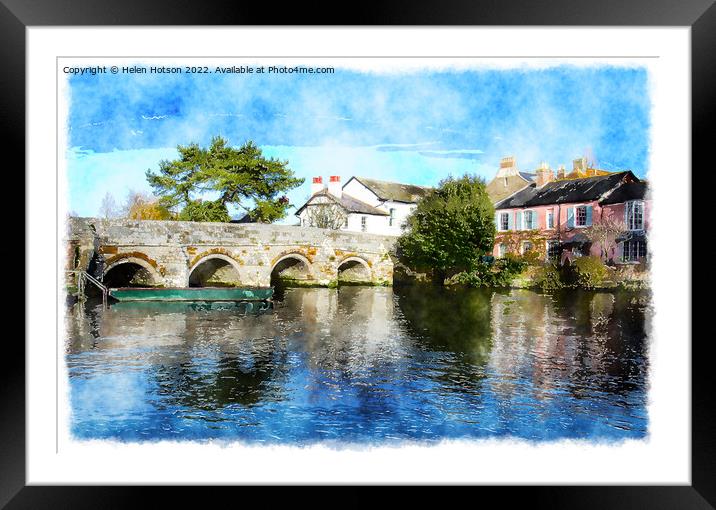 The River Avon at Christchurch in Dorset Framed Mounted Print by Helen Hotson