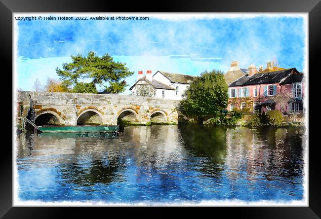 The River Avon at Christchurch in Dorset Framed Print by Helen Hotson