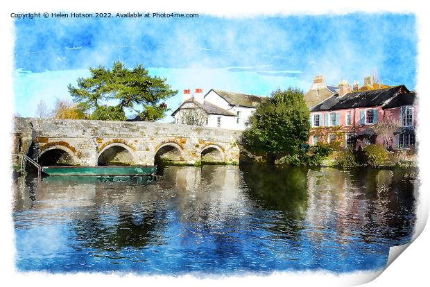 The River Avon at Christchurch in Dorset Print by Helen Hotson