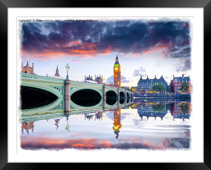 London at Dusk Framed Mounted Print by Helen Hotson