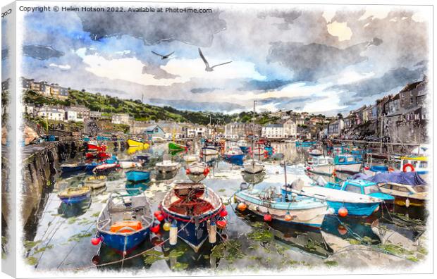 Mevagsissey in Cornwall Canvas Print by Helen Hotson