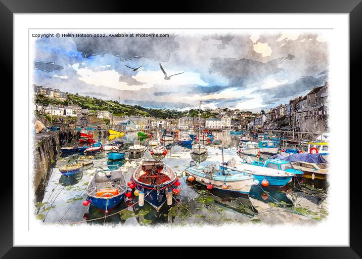 Mevagsissey in Cornwall Framed Mounted Print by Helen Hotson