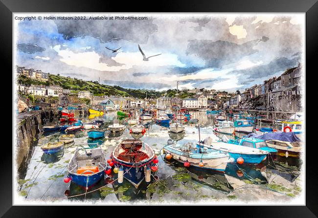 Mevagsissey in Cornwall Framed Print by Helen Hotson
