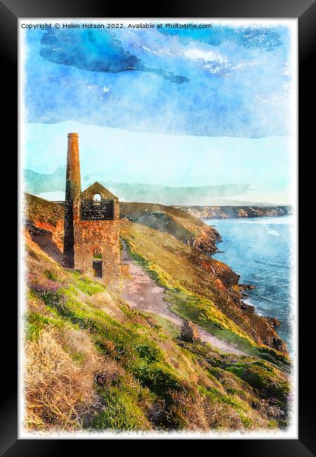 Cornwall Coast Framed Print by Helen Hotson