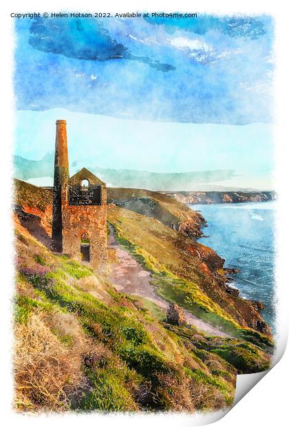 Cornwall Coast Print by Helen Hotson