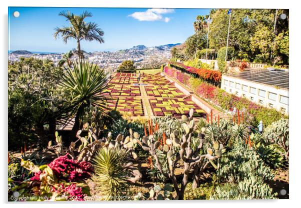 Madeira Botanical Gardens, Funchal  Acrylic by Holly Burgess