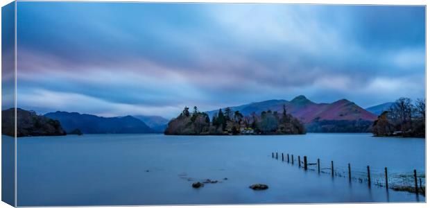 Looking Down Derwentwater Canvas Print by Roger Green
