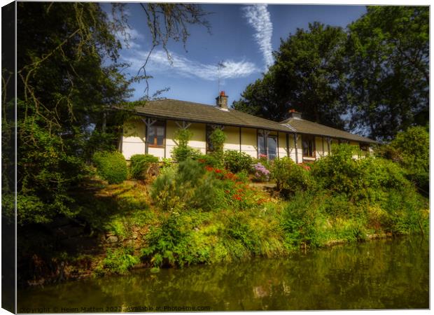 Canal Side Cottage Canvas Print by Helkoryo Photography