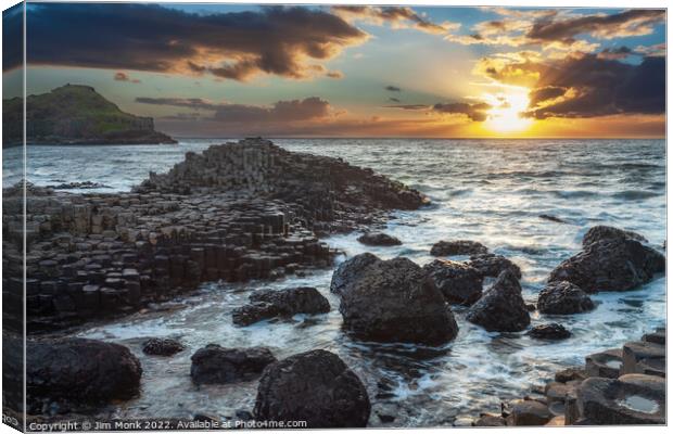 Giant's Causeway at Sunset Canvas Print by Jim Monk