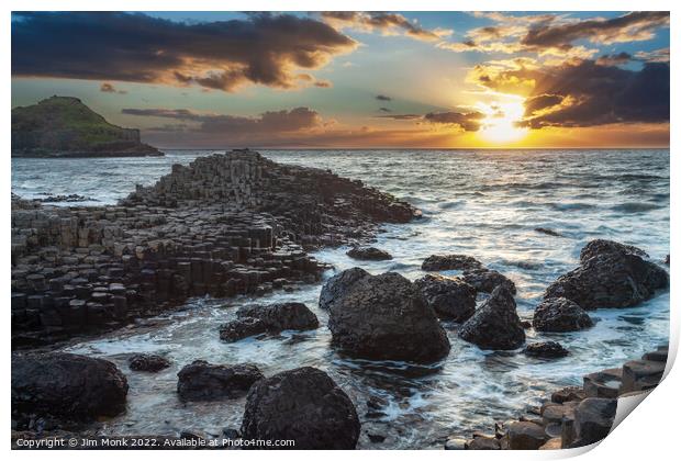 Giant's Causeway at Sunset Print by Jim Monk