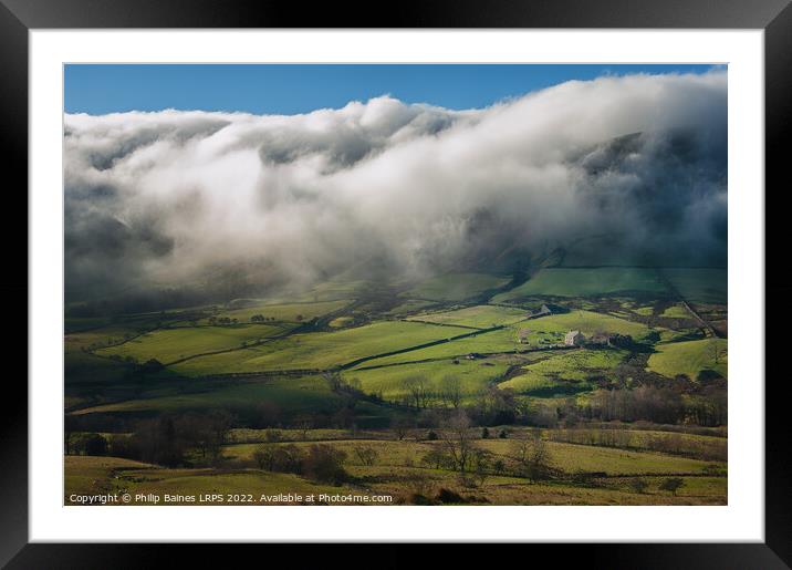 Edale Valley in The Peak District Framed Mounted Print by Philip Baines