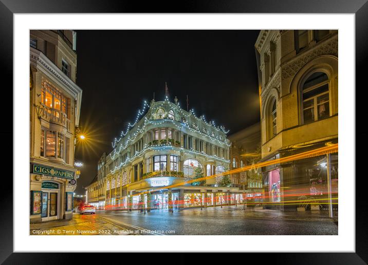 Festive Delight in Norwich Framed Mounted Print by Terry Newman