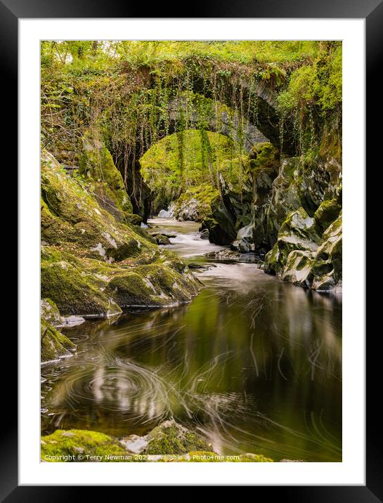 The Enchanting Welsh Roman Bridge Framed Mounted Print by Terry Newman
