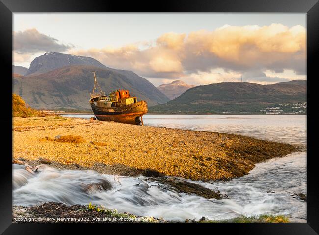Majestic View of Scottish Shipwreck Framed Print by Terry Newman