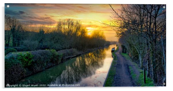 Canal Sunset Acrylic by Stuart Wyatt
