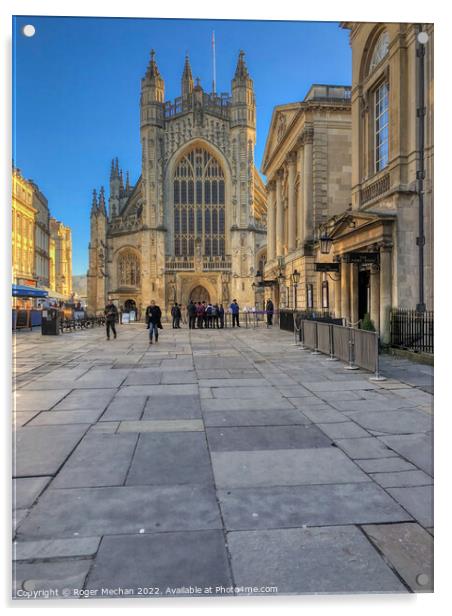 Bath Abbey and Pump Room: A Historic and Spiritual Acrylic by Roger Mechan