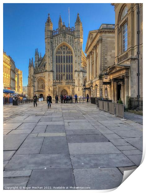 Bath Abbey and Pump Room: A Historic and Spiritual Print by Roger Mechan