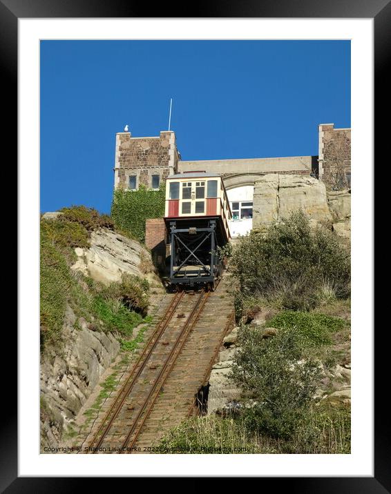 Hastings East funicular railway Framed Mounted Print by Sharon Lisa Clarke