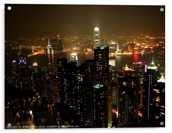 Hong Kong From Victoria Peak Acrylic by William Perry