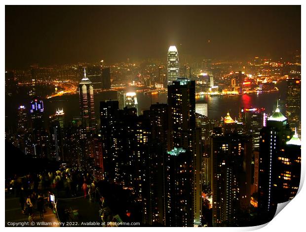 Hong Kong From Victoria Peak Print by William Perry