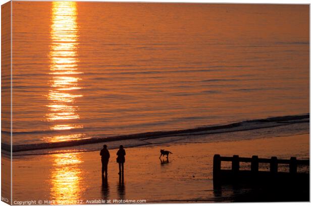 Sunset Sea. Canvas Print by Mark Ward