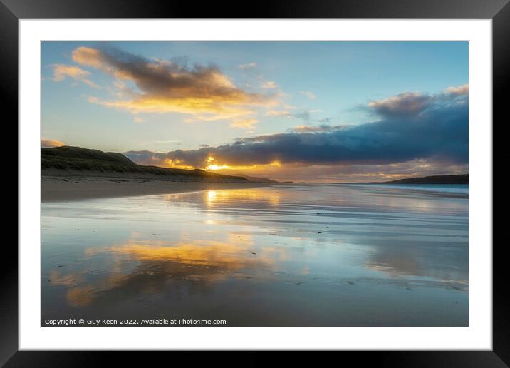 Luskentyre  Beach at Sunset Framed Mounted Print by Guy Keen