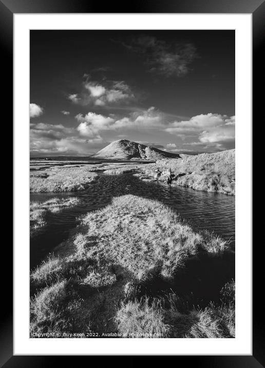 Ceapabhal hill from across the Northton Salt Marsh Framed Mounted Print by Guy Keen
