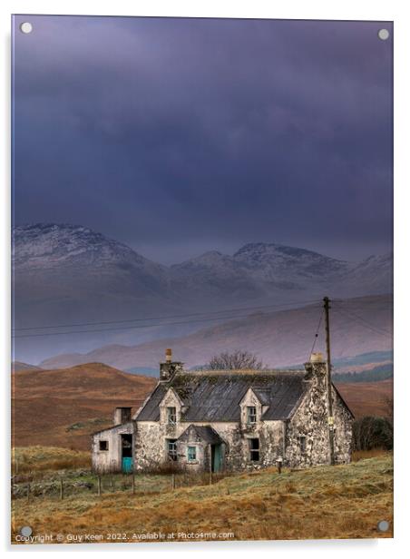 Storm Arwen Approaches the Abandoned Cottage Acrylic by Guy Keen