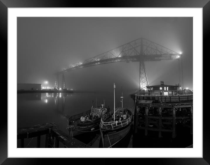 Transporter in the fog in Black & White Framed Mounted Print by Kevin Winter
