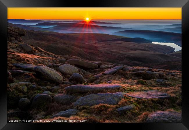 Kinder Downfall Sunset, II Framed Print by geoff shoults