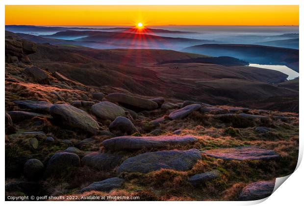 Kinder Downfall Sunset, II Print by geoff shoults