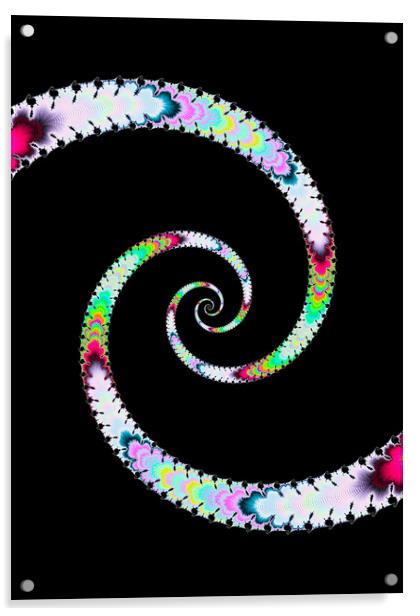 Rainbow Snake Spiral Acrylic by Vickie Fiveash