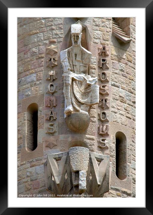 Facade, Sagrada Familia cathedral, Barcelona. Framed Mounted Print by john hill