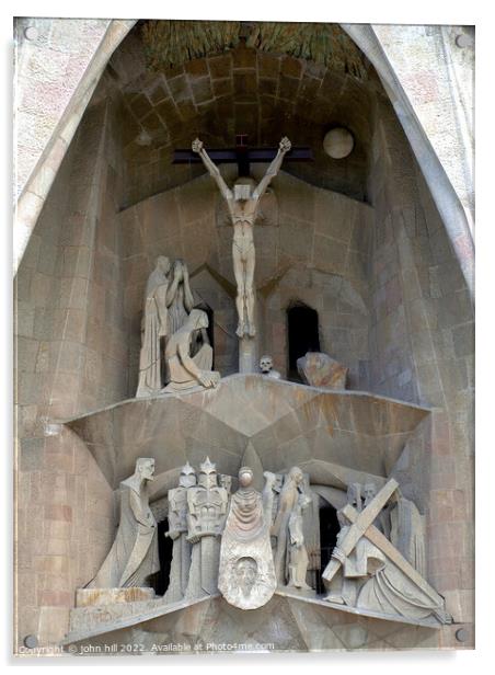 La Sagrada Familia, Barcelona. Acrylic by john hill