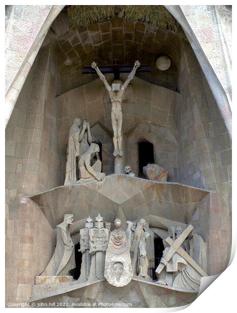 La Sagrada Familia, Barcelona. Print by john hill