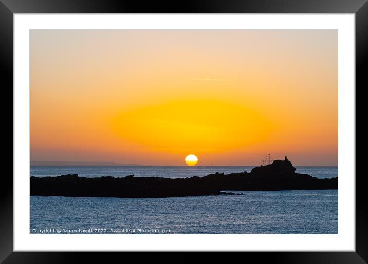 Sunrise Over St Clementine's Isle Mousehole Framed Mounted Print by James Lavott
