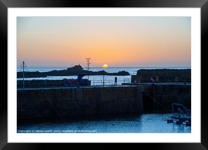 Mousehole Harbour Wall At Sunrise  Framed Mounted Print by James Lavott