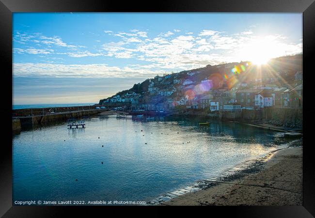 Sunset At Mousehole Framed Print by James Lavott