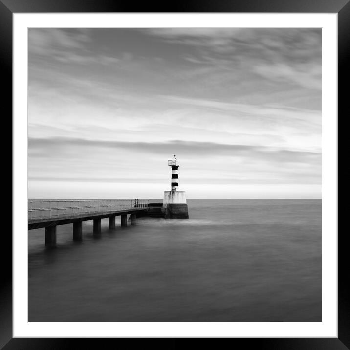 Amble Lighthouse Framed Mounted Print by Mark Jones