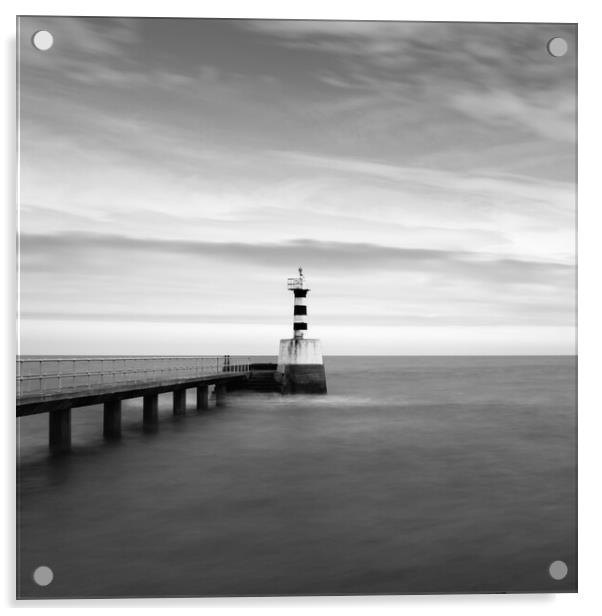 Amble Lighthouse Acrylic by Mark Jones