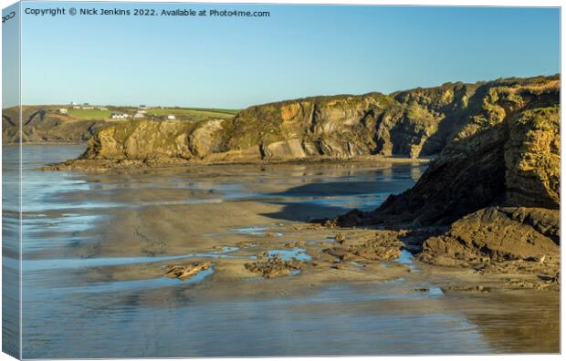 Little Haven Settlands Broad Haven Pembrokeshire  Canvas Print by Nick Jenkins