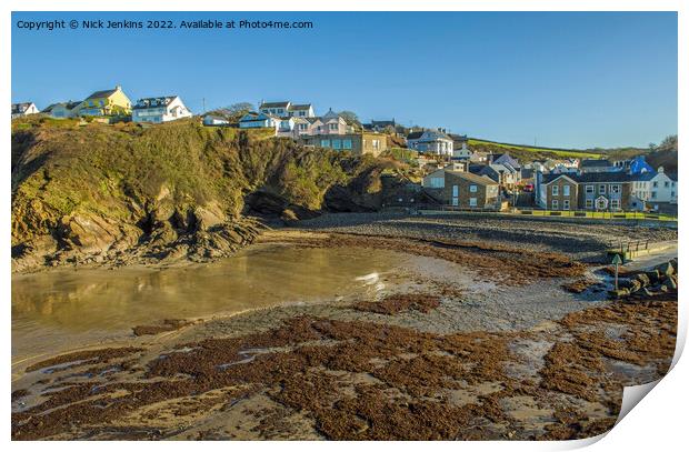Little Haven Beach and Village Pembrokeshire Print by Nick Jenkins