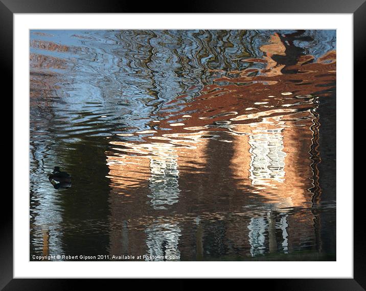 Cottage Water Reflections Framed Mounted Print by Robert Gipson