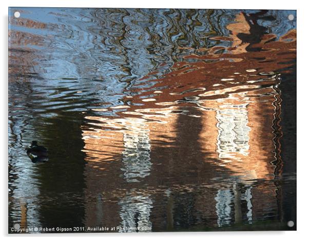 Cottage Water Reflections Acrylic by Robert Gipson