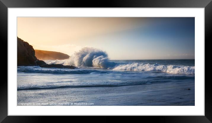 The Cornish Wave Framed Mounted Print by Jim Monk
