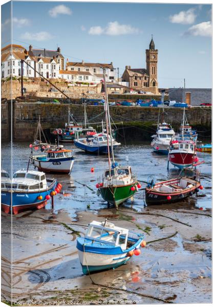 Porthleven Harbour, Cornwall. Canvas Print by Jim Monk