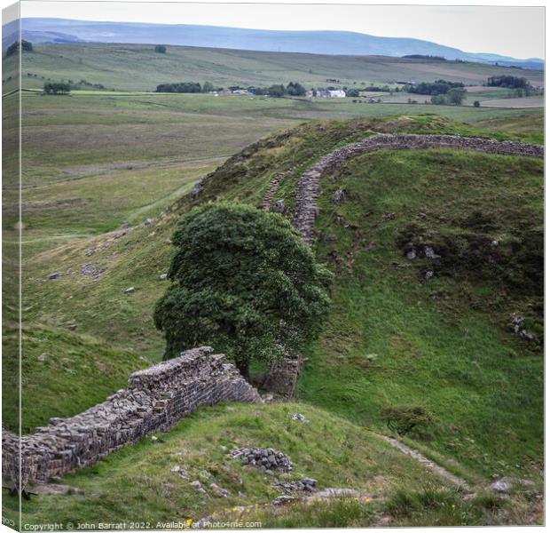 Sycamore Gap From Above Canvas Print by John Barratt