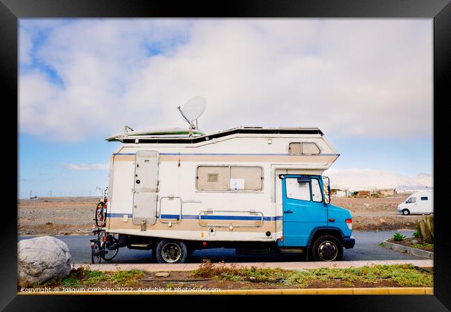 Gran Canaria, spain - January 12, 2022: An old motorhome parked  Framed Print by Joaquin Corbalan