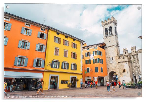 Riva del Garda, Italy - September 22, 2021: Colorful streets of  Acrylic by Joaquin Corbalan